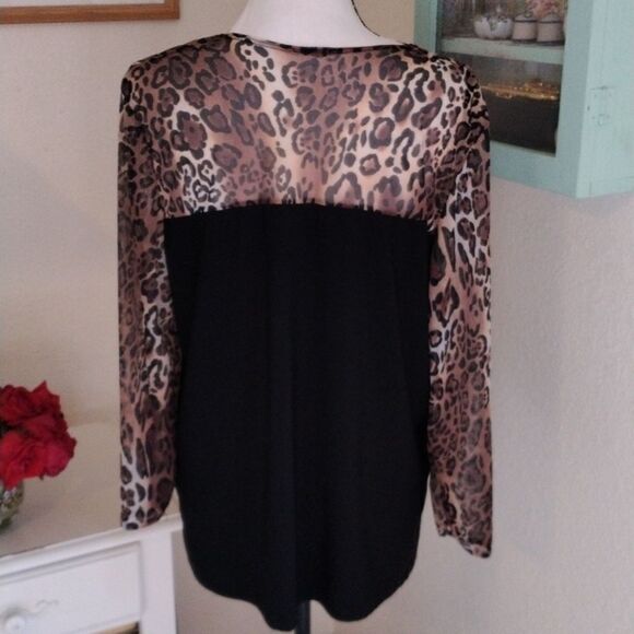 Animal Print and Black Top - Picture 6 of 9
